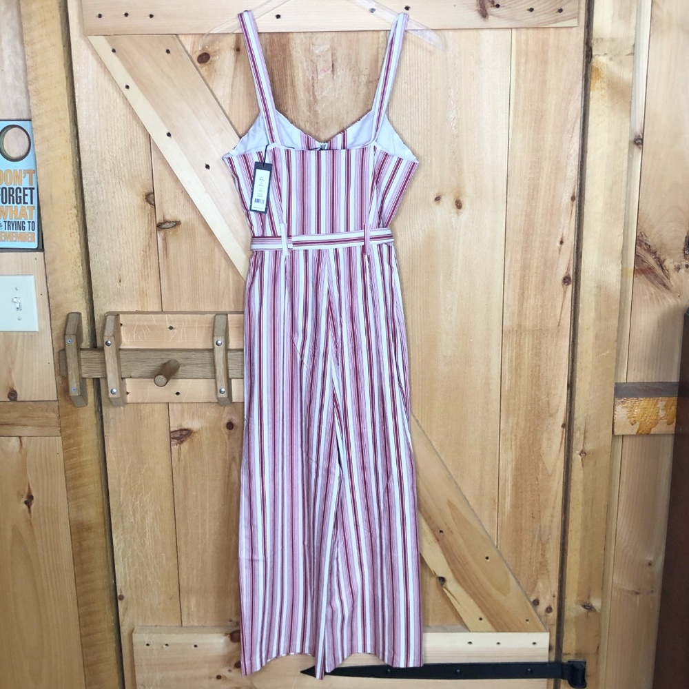romeo & juliet couture | stripe tie waist jumpsuit - Picture 6 of 6